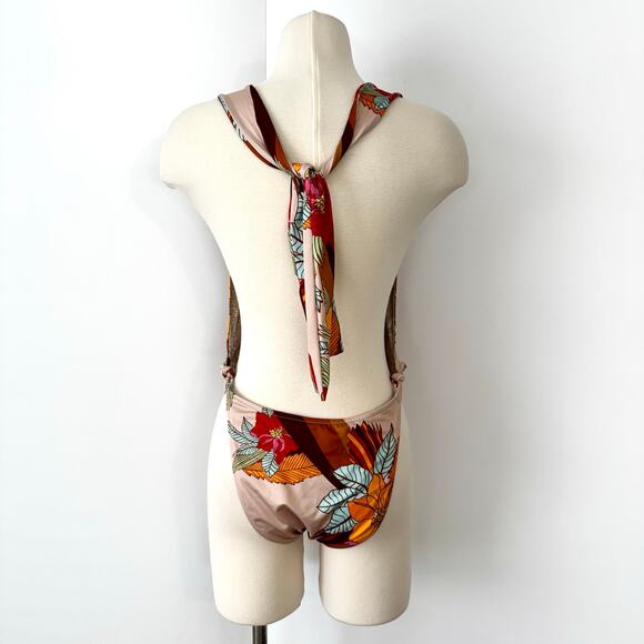 Free People Fp Beach Sharon Printed One-Piece Swimsuit in Botanical Motif L NWT - Picture 7 of 12
